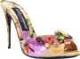 Dolce & Gabbana Florale stoffen sandalen met strass detail Multicolor Dames - Thumbnail 2