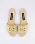 Dolce & Gabbana Raffia Logo Sandalen Beige Dames - Thumbnail 8