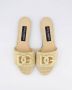 Dolce & Gabbana Raffia Logo Sandalen Beige Dames - Thumbnail 13