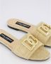 Dolce & Gabbana Raffia Logo Sandalen Beige Dames - Thumbnail 10