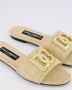 Dolce & Gabbana Raffia Logo Sandalen Beige Dames - Thumbnail 15