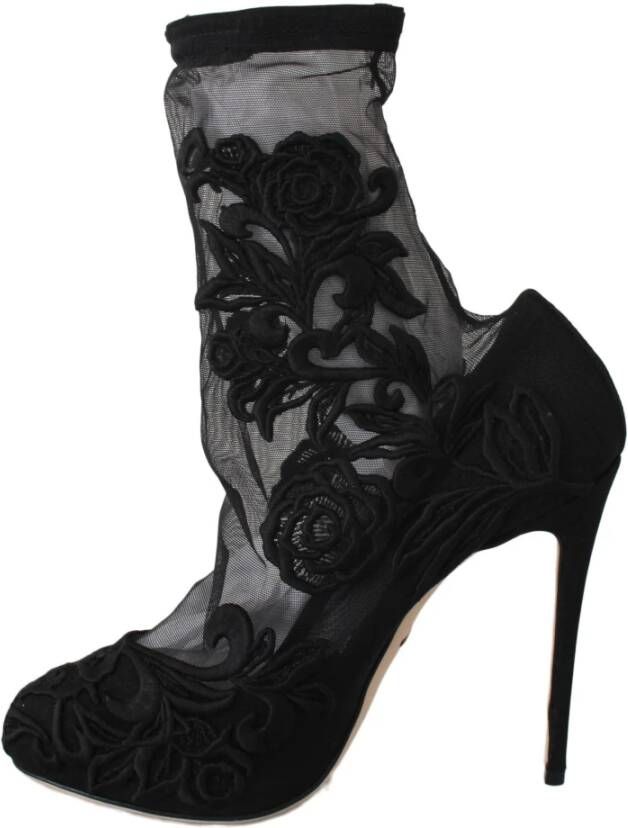 Dolce & Gabbana Geborduurde Bloemen Stiletto Soklaarzen