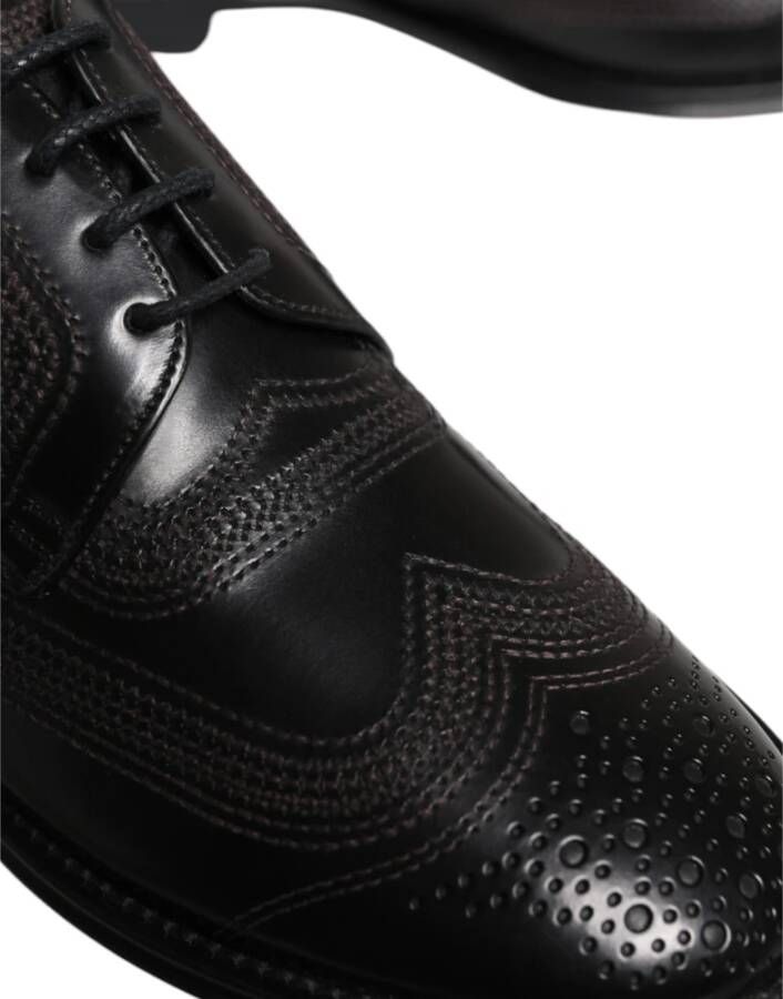 Dolce & Gabbana Geborduurde leren Derby geklede schoenen