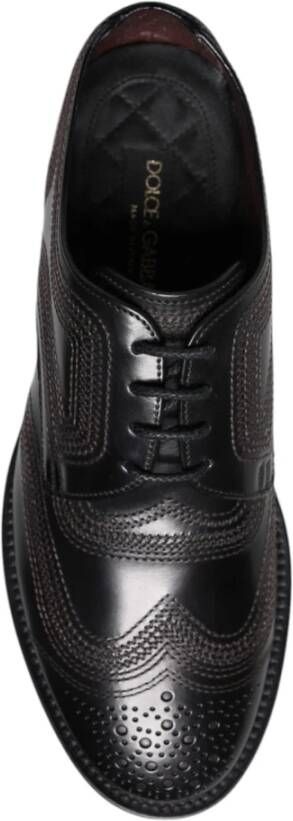 Dolce & Gabbana Geborduurde leren derby veterschoenen