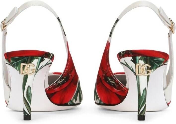 Dolce & Gabbana Gedrukte stof Slingbacks Wit Dames