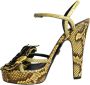 Dolce & Gabbana Gele exotische leren enkelband hakken sandalen schoenen Multicolor Dames - Thumbnail 13