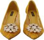 Dolce & Gabbana Gele Taormina Kant Kristal Hakken Pumps Yellow Dames - Thumbnail 2