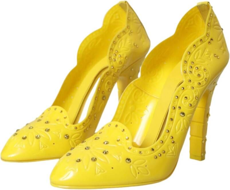 Dolce & Gabbana Gele Kristal Cinderella Hakken Schoenen Yellow Dames