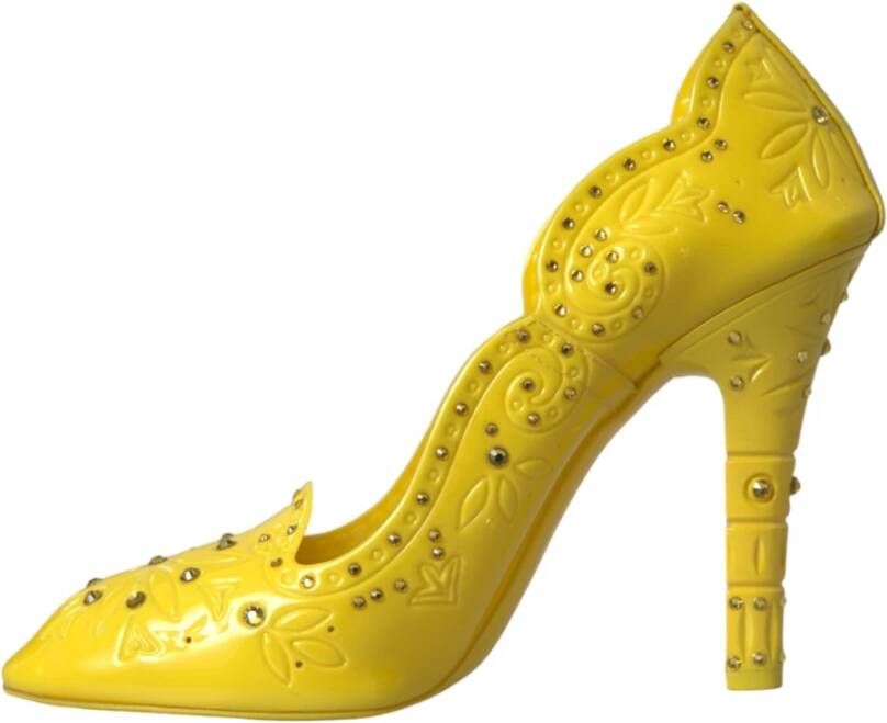 Dolce & Gabbana Gele Kristal Cinderella Hakken Schoenen Yellow Dames