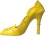 Dolce & Gabbana Gele Bloemen Kristallen Cinderella Hakken Yellow Dames - Thumbnail 5