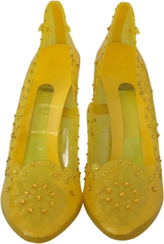 Dolce & Gabbana Gele Kristal Cinderella Pumps Yellow Dames