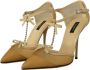Dolce & Gabbana Yellow Mesh T-strap Heels Pumps Shoes Geel Dames - Thumbnail 2