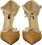 Dolce & Gabbana Yellow Mesh T-strap Heels Pumps Shoes Geel Dames - Thumbnail 4