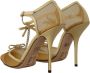 Dolce & Gabbana Yellow Mesh T-strap Heels Pumps Shoes Geel Dames - Thumbnail 5