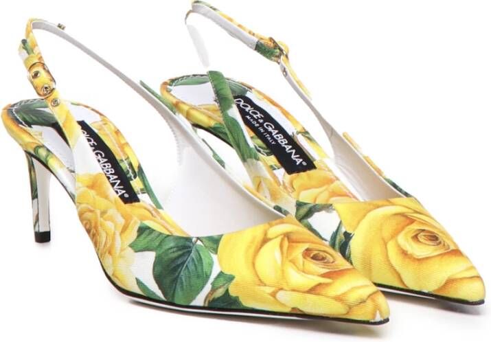 Dolce & Gabbana Gele Slingback met Verstelbare Enkelband Yellow Dames