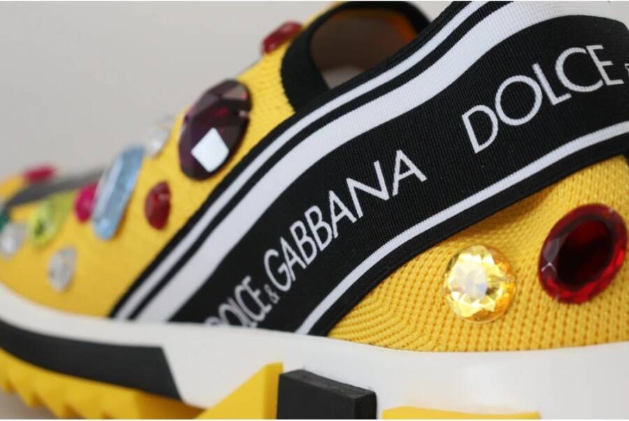 Dolce & Gabbana Gele Sorrento Kristallen Sneakers Schoenen Yellow Dames