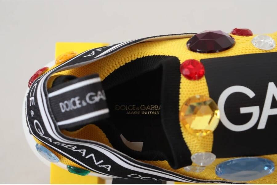 Dolce & Gabbana Gele Sorrento Kristallen Sneakers Schoenen Yellow Dames