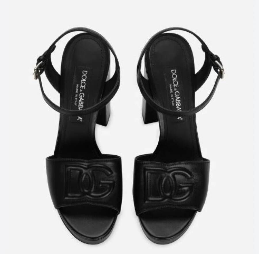 Dolce & Gabbana Gestikte leren sandaal Keira-lijn