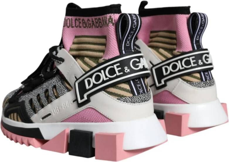 Dolce & Gabbana Gestreepte zool sneakers Multicolor Italië vakmanschap Multicolor Dames