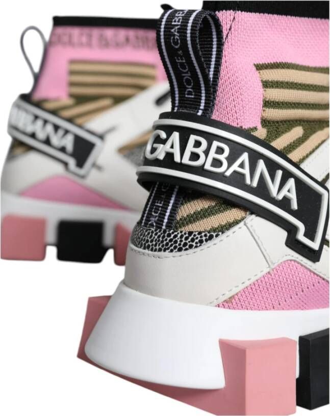 Dolce & Gabbana Gestreepte zool sneakers Multicolor Italië vakmanschap Multicolor Dames