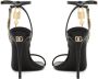 Dolce & Gabbana Glamoureuze Leren Chain-Link Sandalen Black Dames - Thumbnail 3