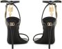 Dolce & Gabbana Glamoureuze Leren Chain-Link Sandalen Black Dames - Thumbnail 3