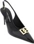 Dolce & Gabbana Glanzend Leren Slingback Pumps met Gouden Metalen DG Monogram Black Dames - Thumbnail 14