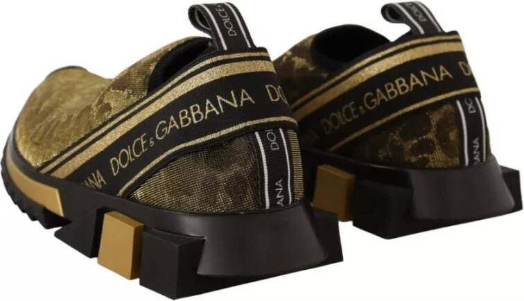 Dolce & Gabbana Glitter Leopard Slip-On Sneakers Brown Dames