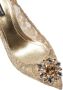 Dolce & Gabbana Gouden Bellucci Kant Lurex Pumps met Kristallen Yellow Dames - Thumbnail 5