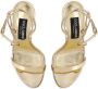 Dolce & Gabbana Gouden Gelamineerde Leren Sandalen met Ketting en Slot Beige Dames - Thumbnail 2
