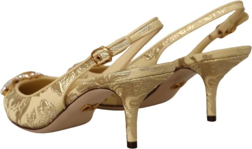 Dolce & Gabbana Gouden Kristal Slingback Hakken Multicolor Dames