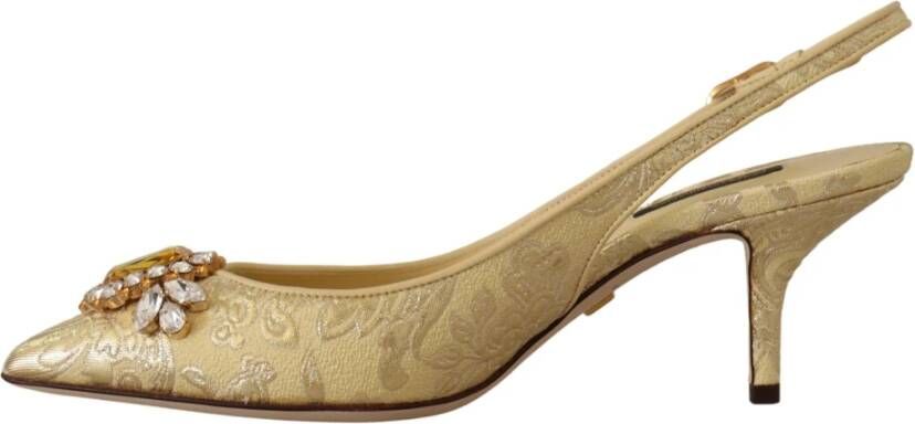 Dolce & Gabbana Gouden Kristal Slingback Hakken Multicolor Dames