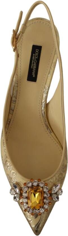 Dolce & Gabbana Gouden Kristal Slingback Hakken Multicolor Dames