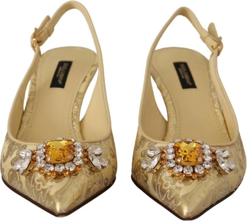 Dolce & Gabbana Gouden Kristal Slingback Hakken Multicolor Dames