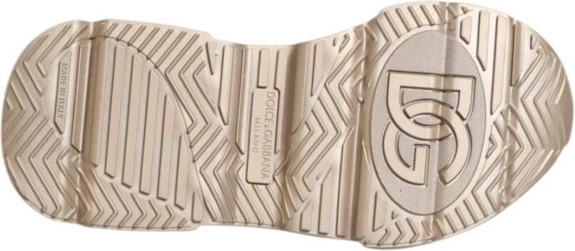 Dolce & Gabbana Gouden Leren Daymaster Dames Sneaker Schoenen