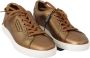Dolce & Gabbana Gouden Metallic Leren Casual Sneakers Brown Heren - Thumbnail 7