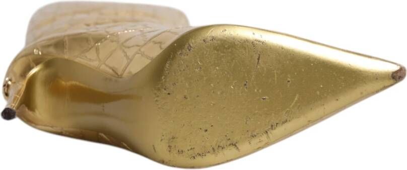 Dolce & Gabbana Gouden leren stiletto laarzen
