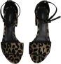 Dolce & Gabbana Gouden Luipaard Enkelband Hakken Sandalen - Thumbnail 2