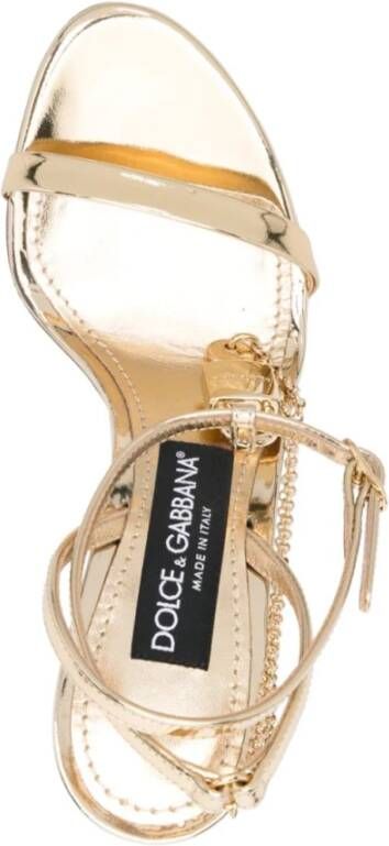 Dolce & Gabbana Gouden Sandalen met 11.0 cm Hak Beige Dames