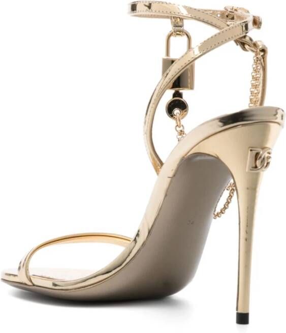 Dolce & Gabbana Gouden Sandalen met 11.0 cm Hak Beige Dames