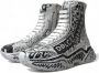 Dolce & Gabbana Luxe Graffiti Print Mid Top Sneakers White - Thumbnail 3