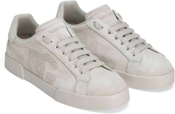 Dolce & Gabbana Grijze Sneakers met Platte Zool