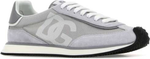 Dolce & Gabbana Grijze Suède Mesh Aria Sneakers