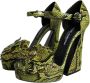 Dolce & Gabbana Gele exotische leren enkelband hakken sandalen schoenen Multicolor Dames - Thumbnail 3