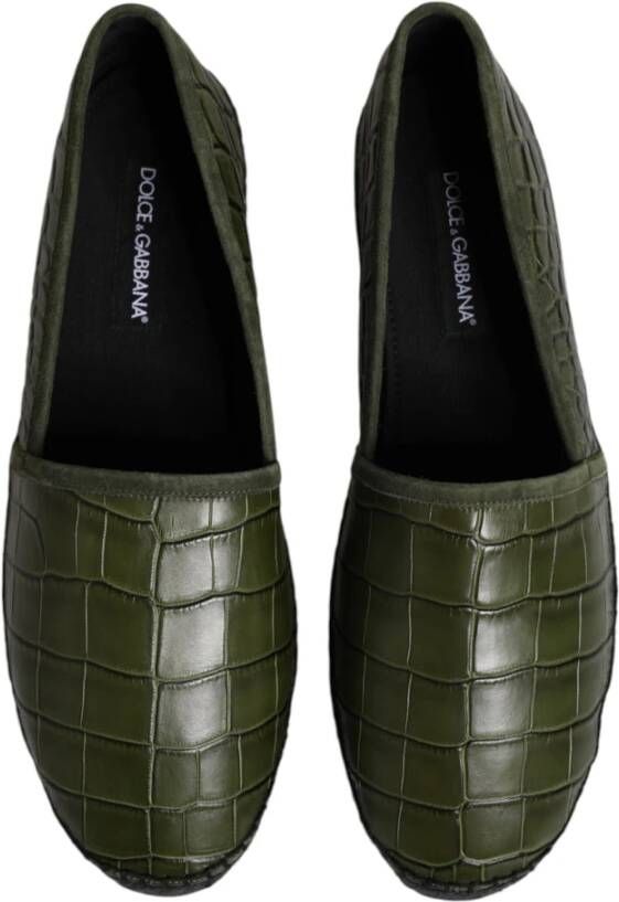 Dolce & Gabbana Groene exotische leren espadrilles instappers