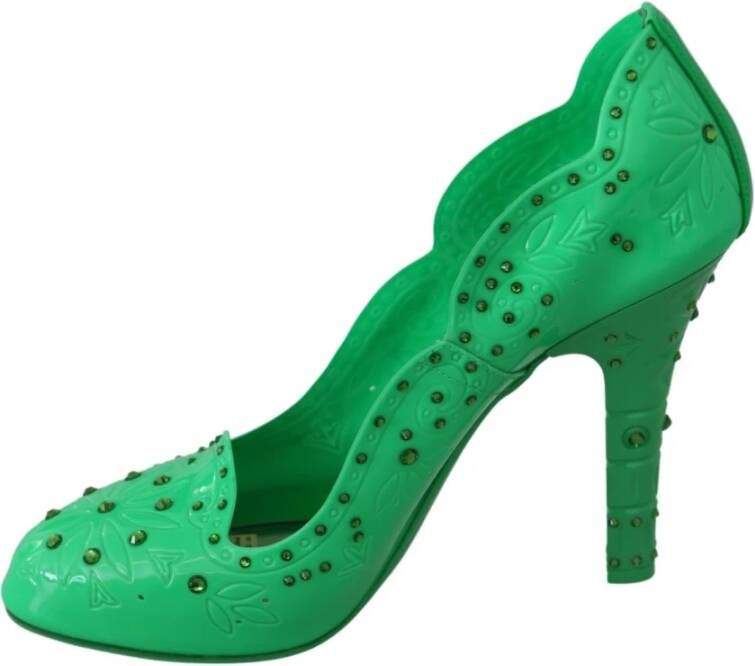 Dolce & Gabbana Betoverende Assepoester Kristal Pumps in Groen Green Dames - Foto 3