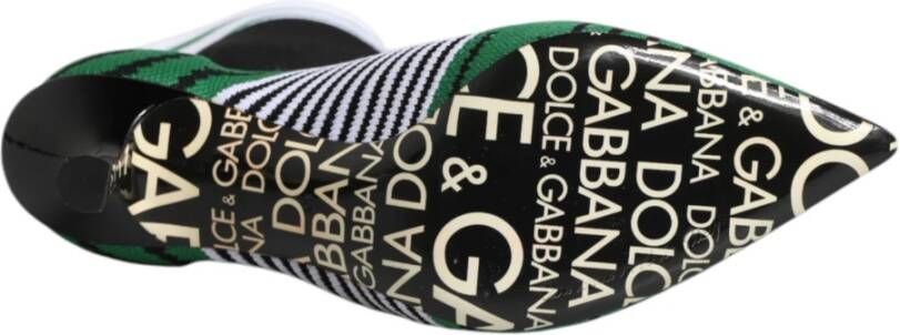 Dolce & Gabbana Groene Stretch Sok Stijl Enkellaarzen