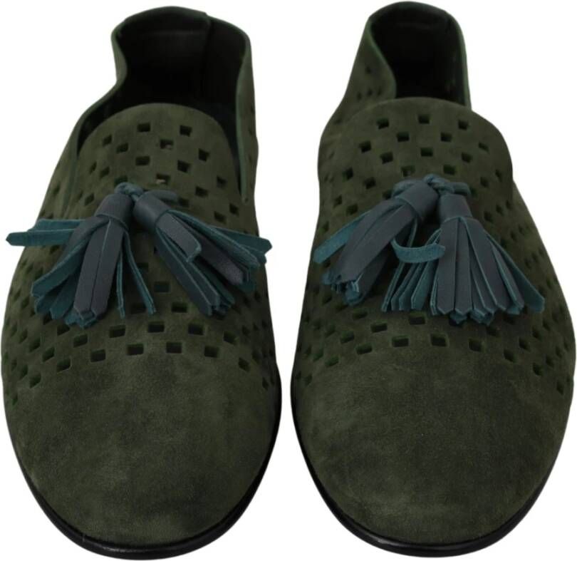 Dolce & Gabbana Groene Suède Loafers voor Mannen Green Heren