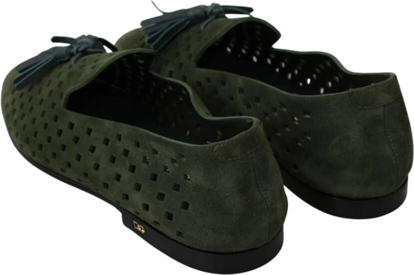 Dolce & Gabbana Groene Suède Loafers voor Mannen Green Heren