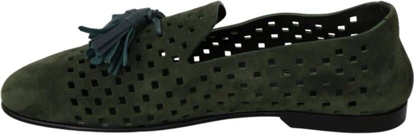 Dolce & Gabbana Groene Suède Loafers voor Mannen Green Heren
